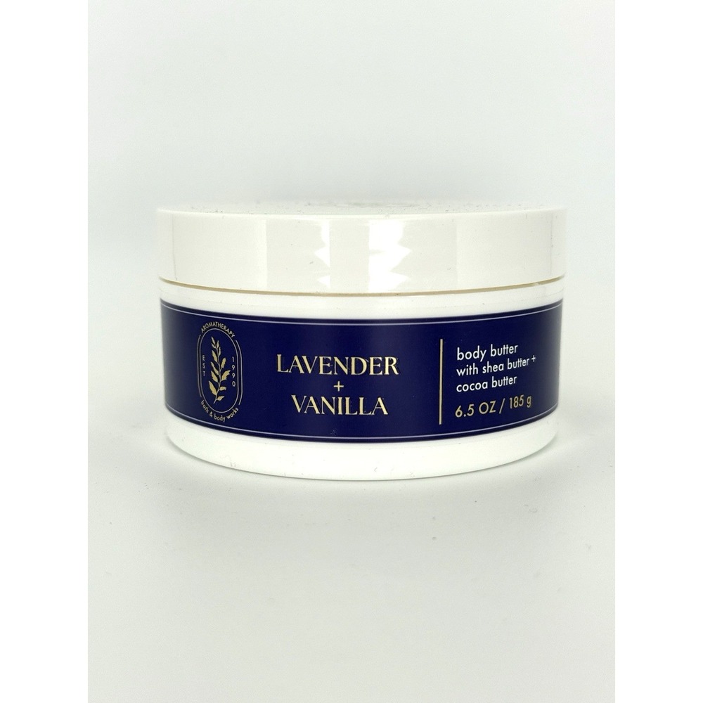 Bath & Body Works Aromatherapy Lavender Vanilla Body Butter‎ 6.5 oz Shea Cocoa